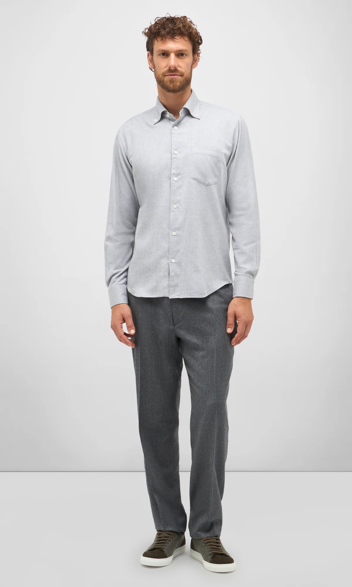 Cotton Blend Button Down Shirt