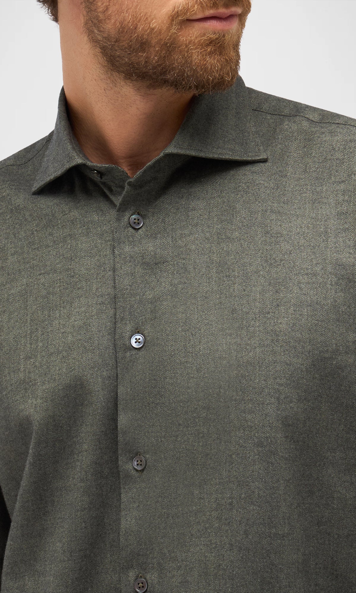 Camicia Spread Collar In Misto Cotone