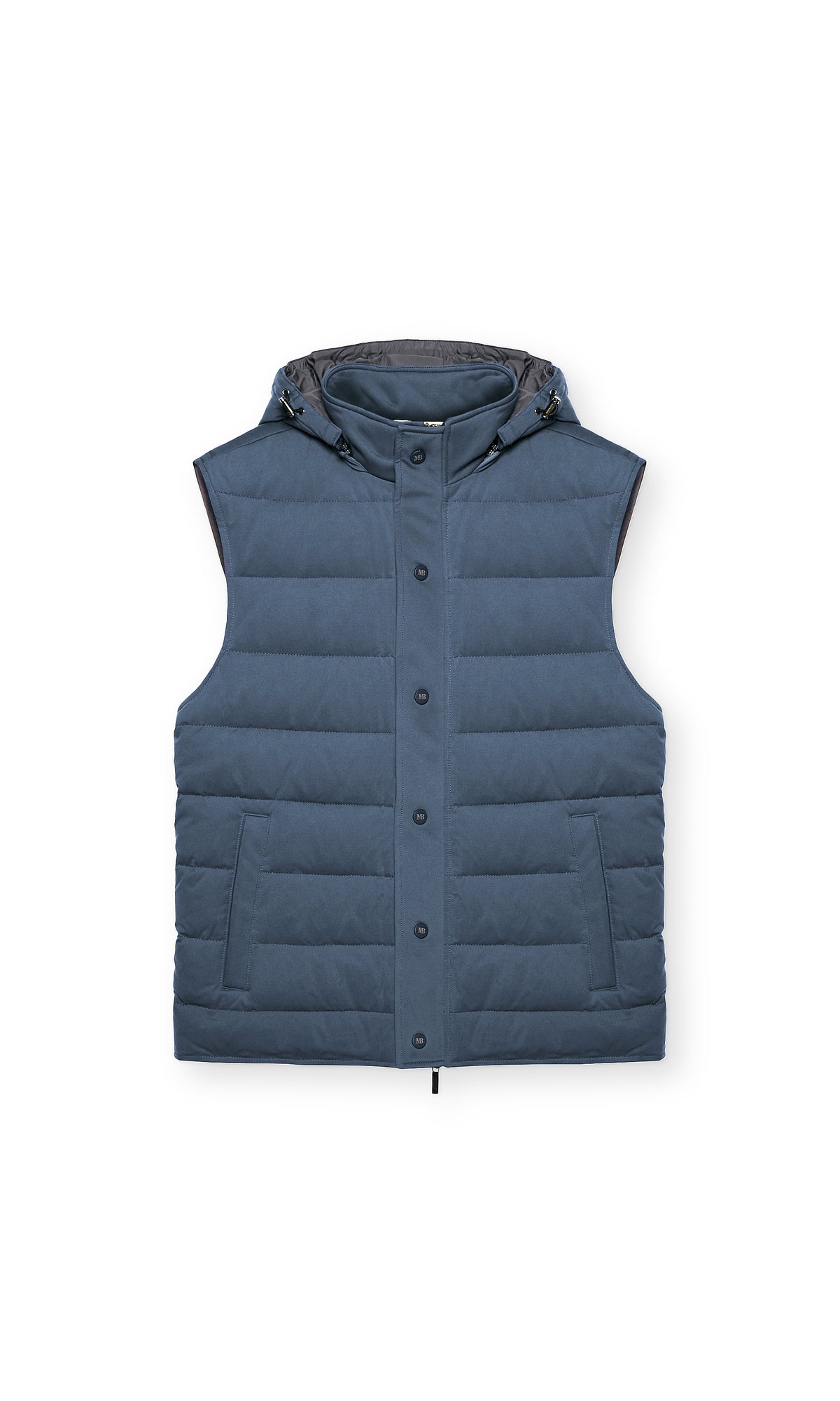 Goose-Down Hooded Vest