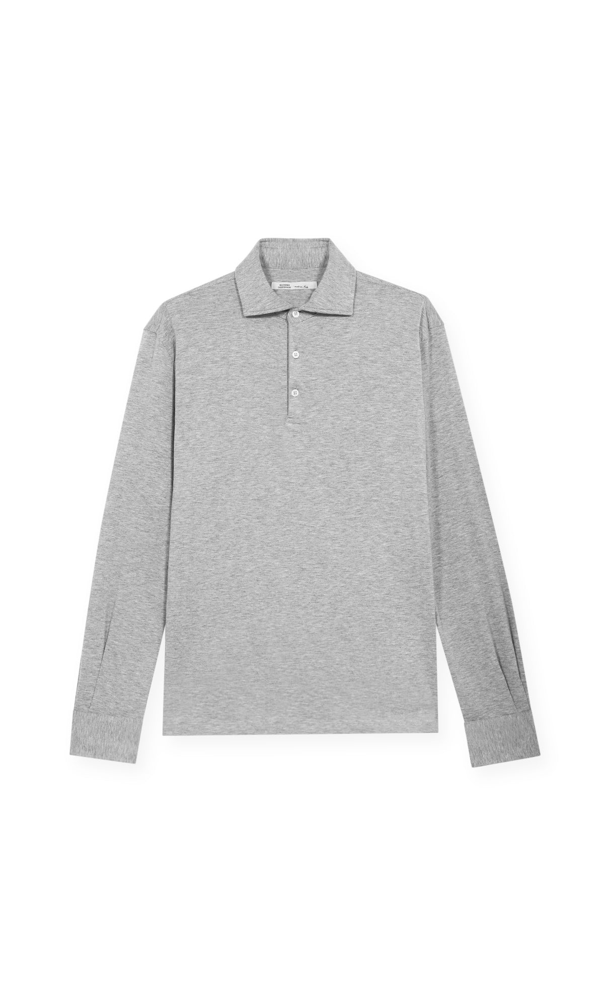 3 Button Polo Shirt With Long Sleeves In Cotton Jersey And Cashmere