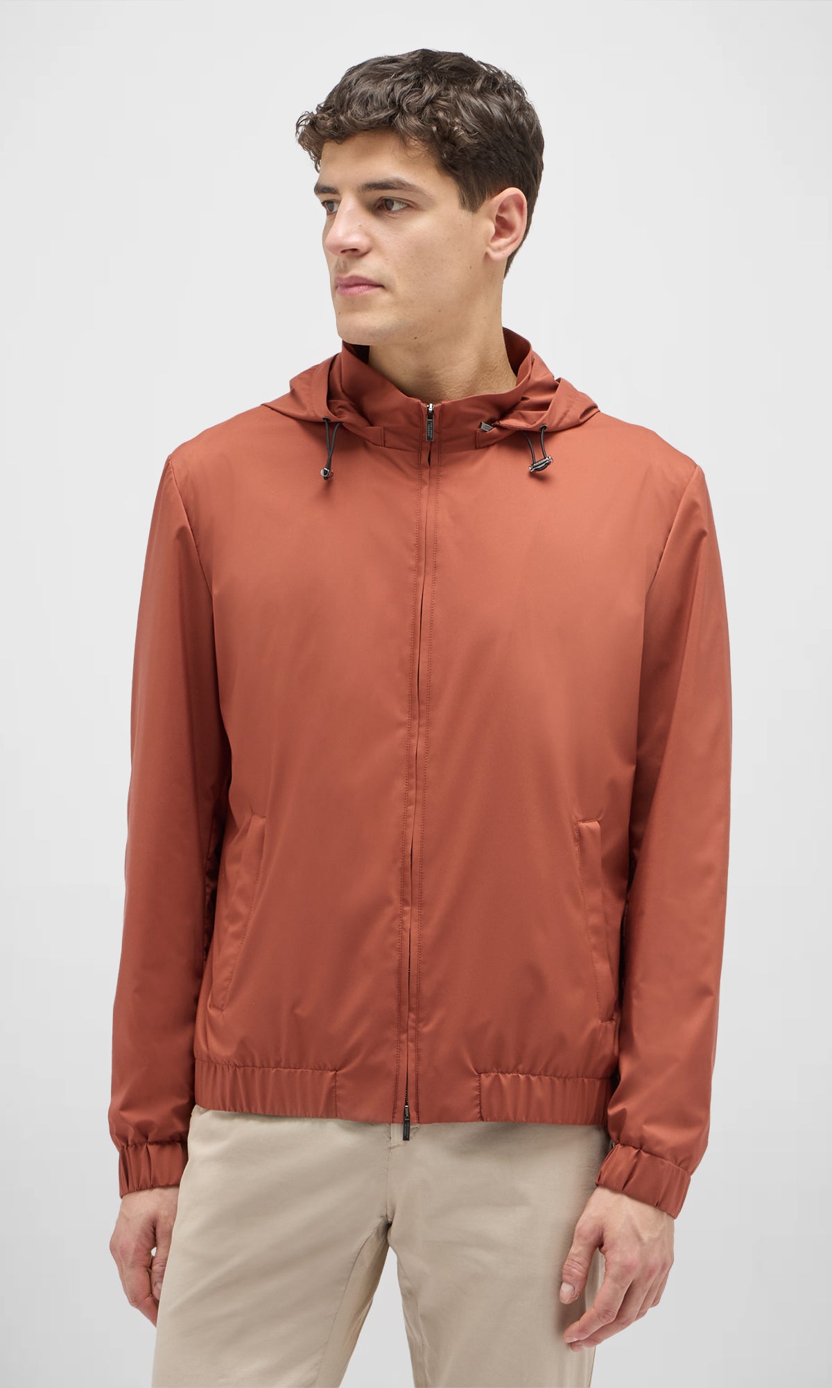 Jacket of Technical Fabric With Detachable Hood