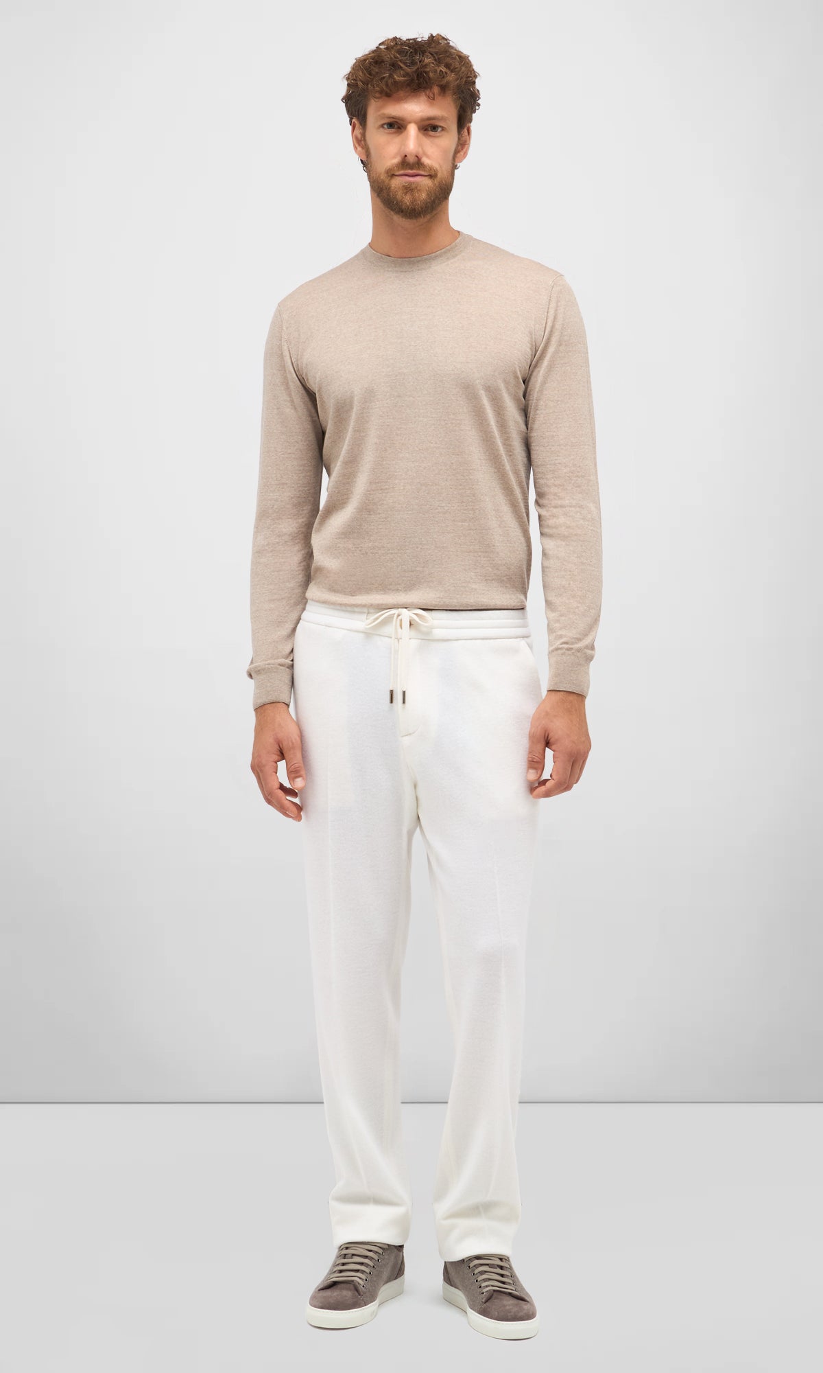 Drawstring Trousers In Exclusive Virgin Wool Jersey