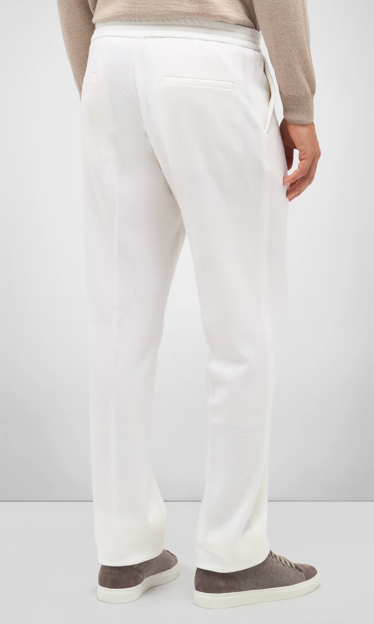 Drawstring Trousers In Exclusive Virgin Wool Jersey