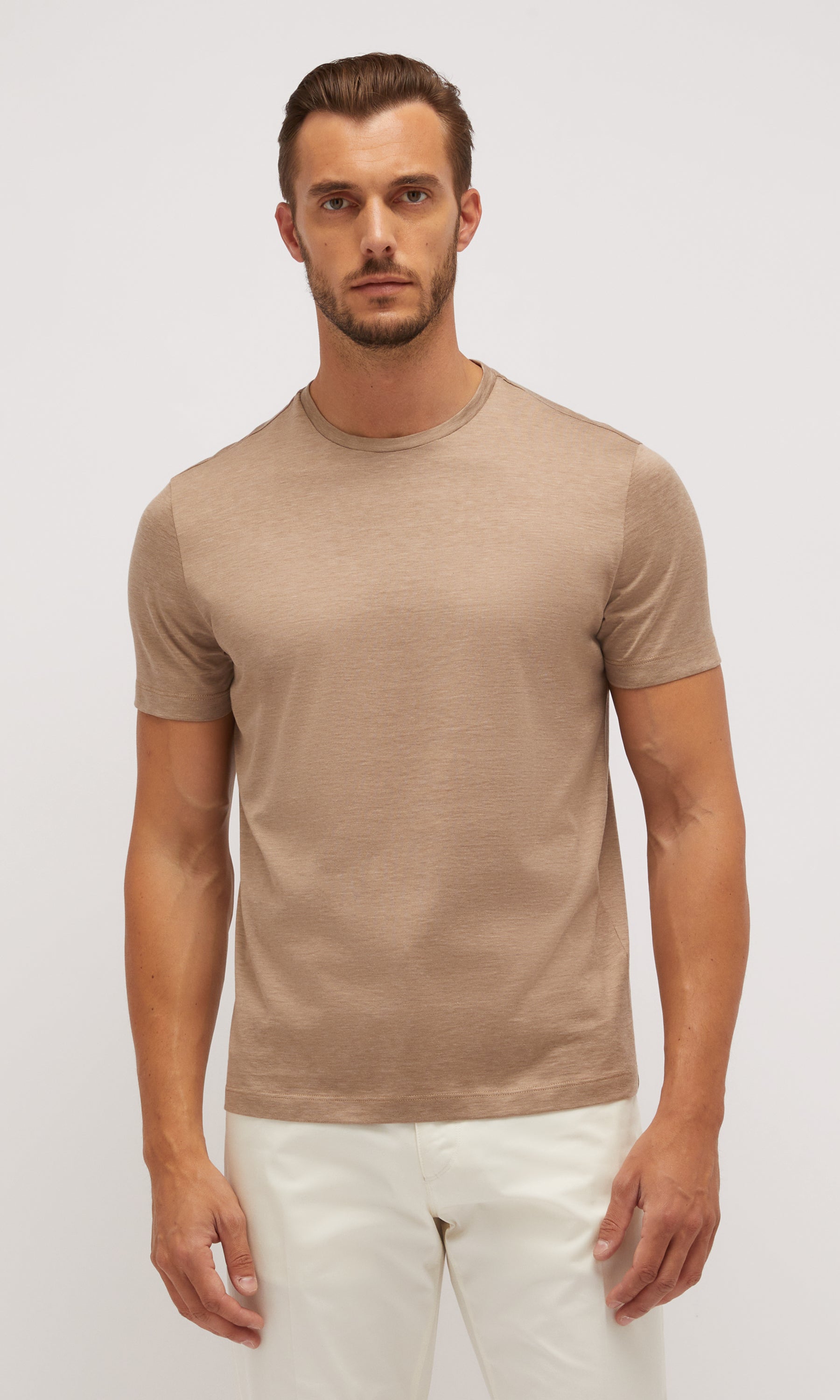 Cotton And Silk Short Sleeve T-Shirt