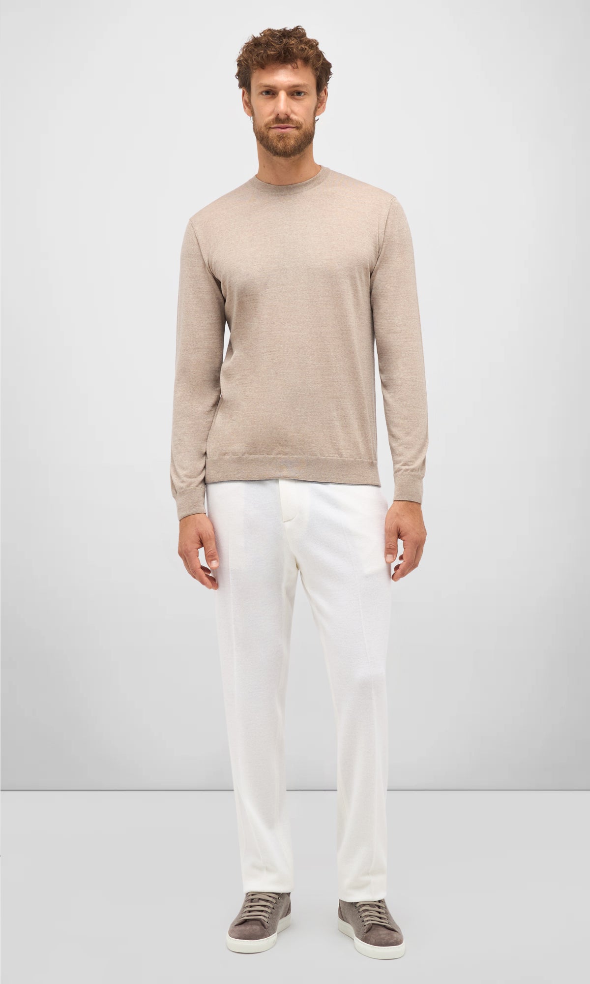 Round-Neck Sweater In Extra Fine Wool