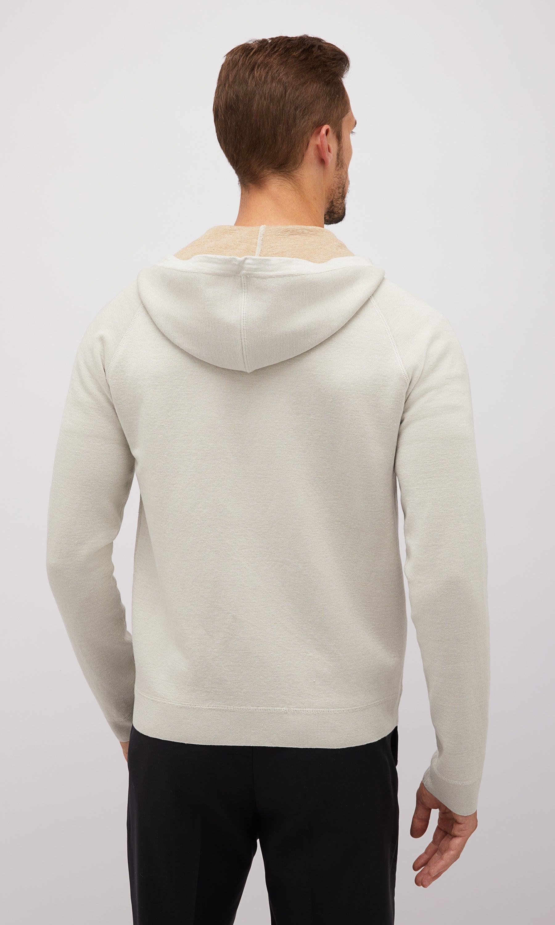 Linen And Silk Hooded Sweatshirt