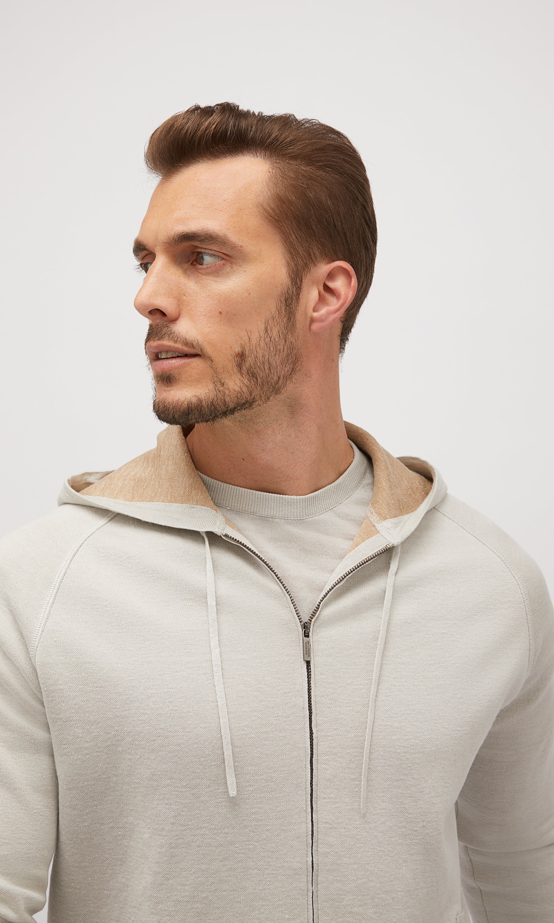 Linen And Silk Hooded Sweatshirt