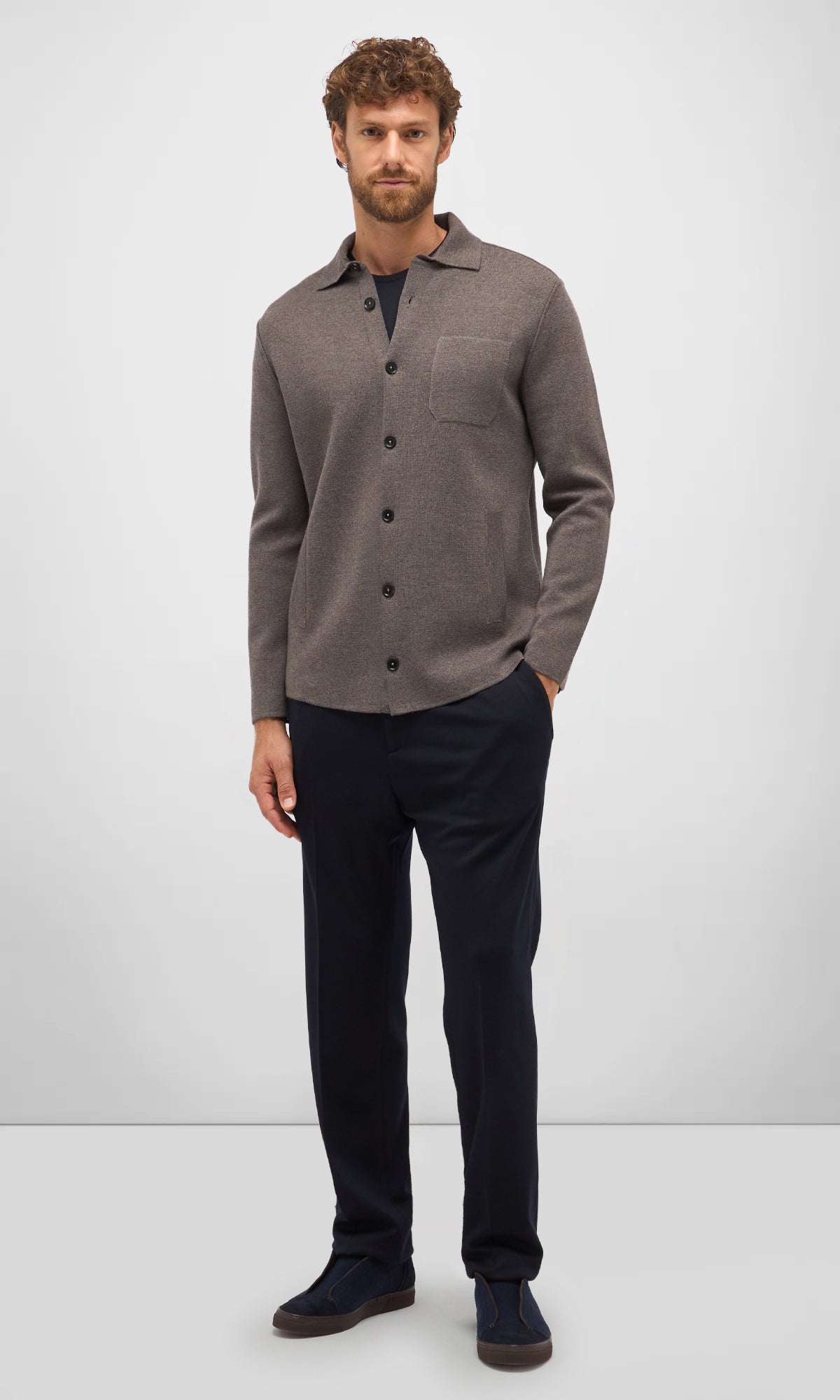 Overshirt Milano Stitch In Extrafine Merino Wool