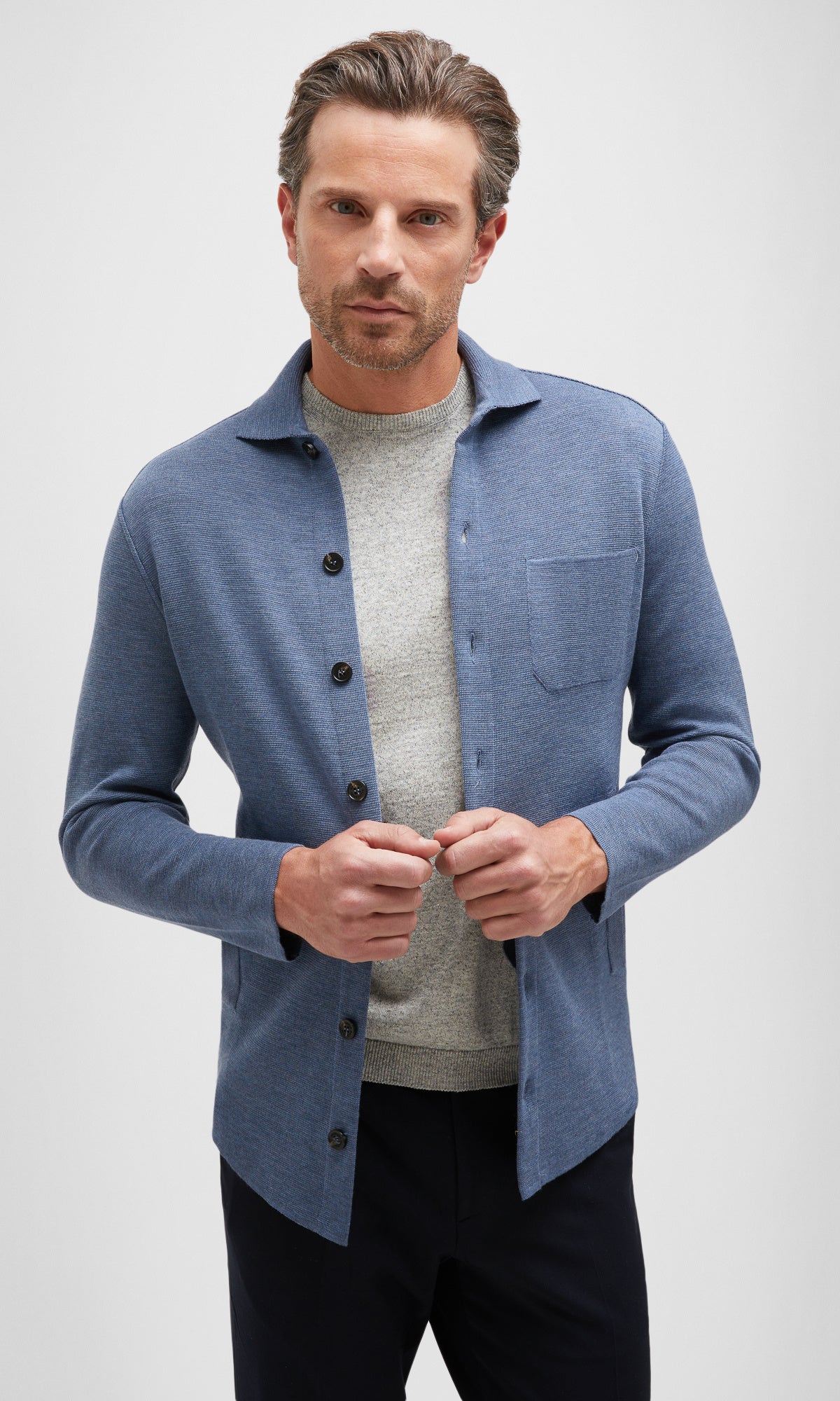 Overshirt Milano Stitch Of Pure Extrafine Merino Wool