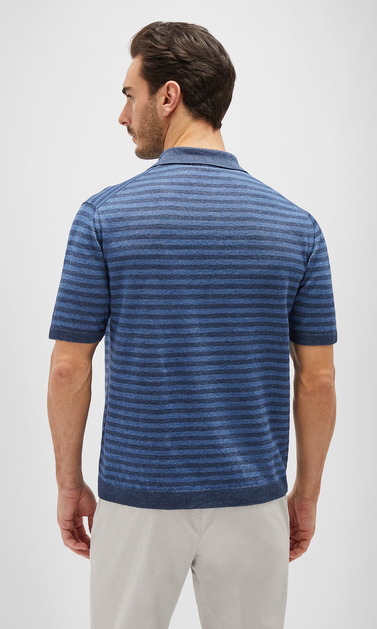 Striped Linen Polo Shirt