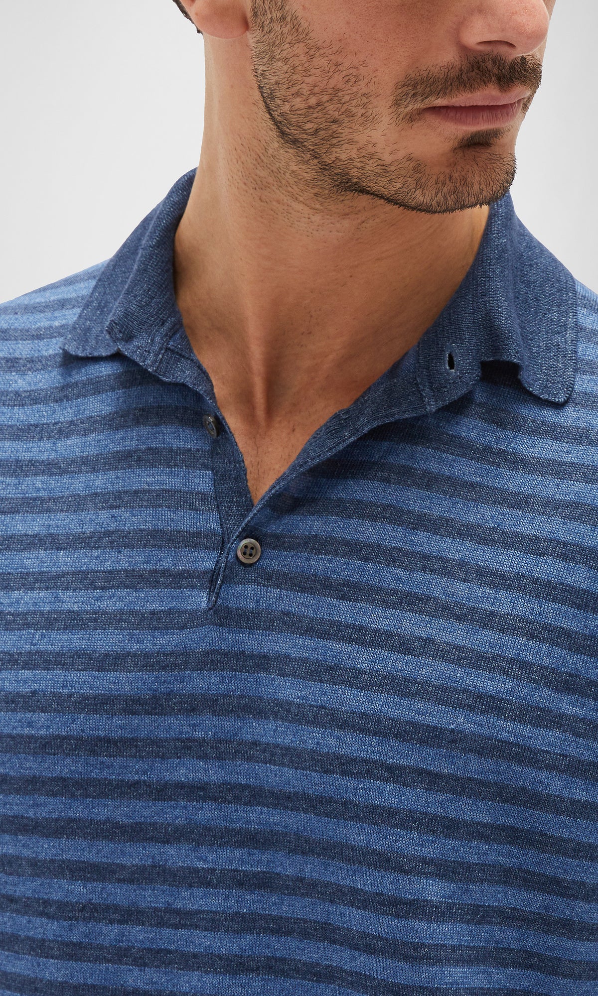 Striped Linen Polo Shirt