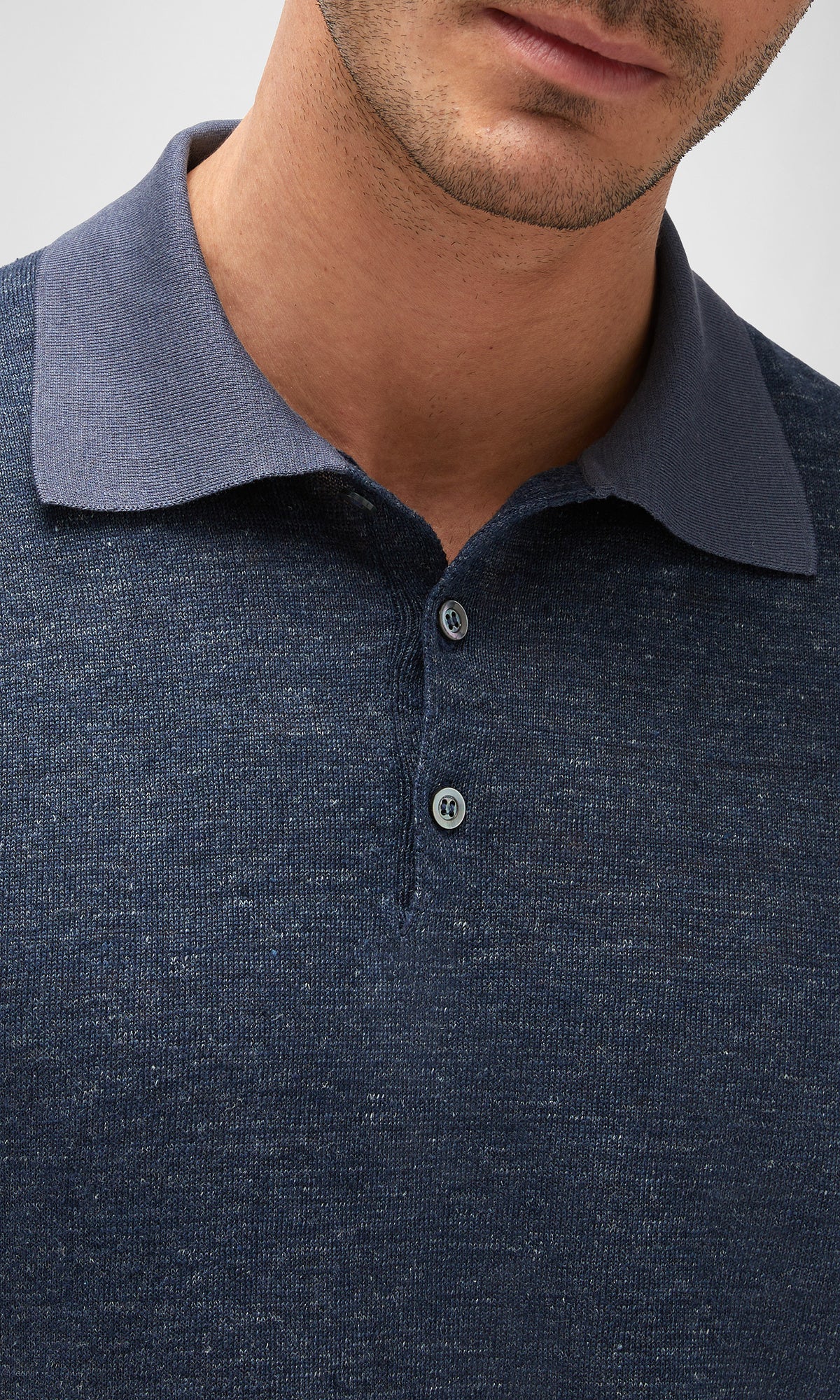 Linen And Silk Polo Shirt