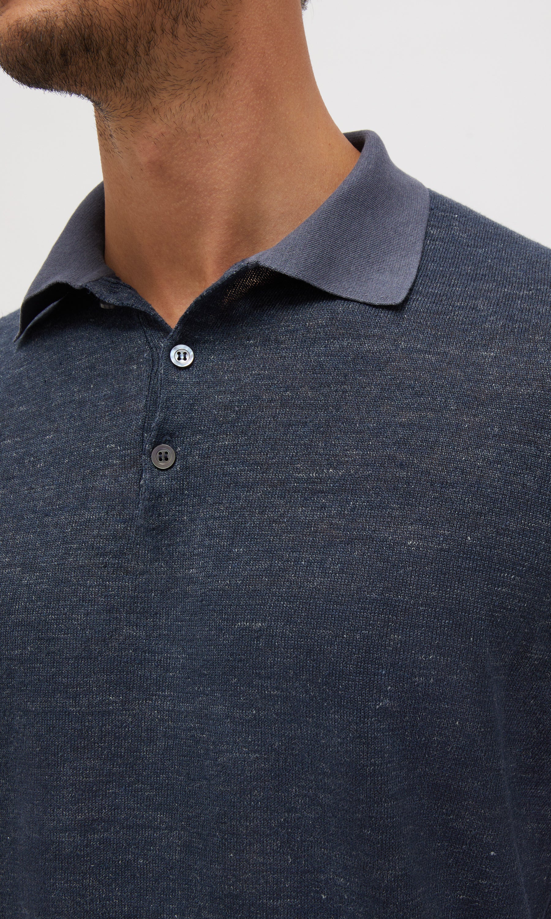 Linen And Silk Polo Shirt