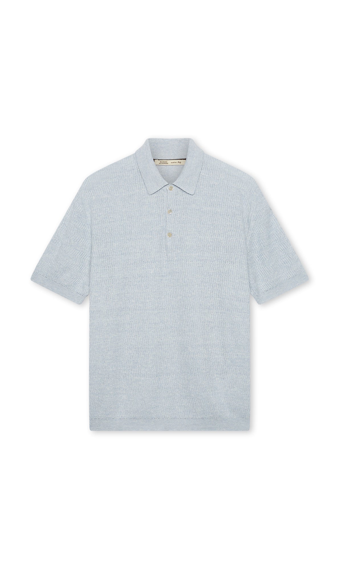 3 Button Polo Shirt In Linen And Cotton