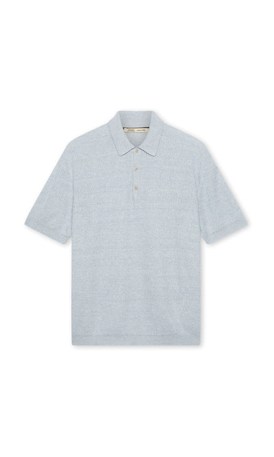 3 Button Polo Shirt In Linen And Cotton