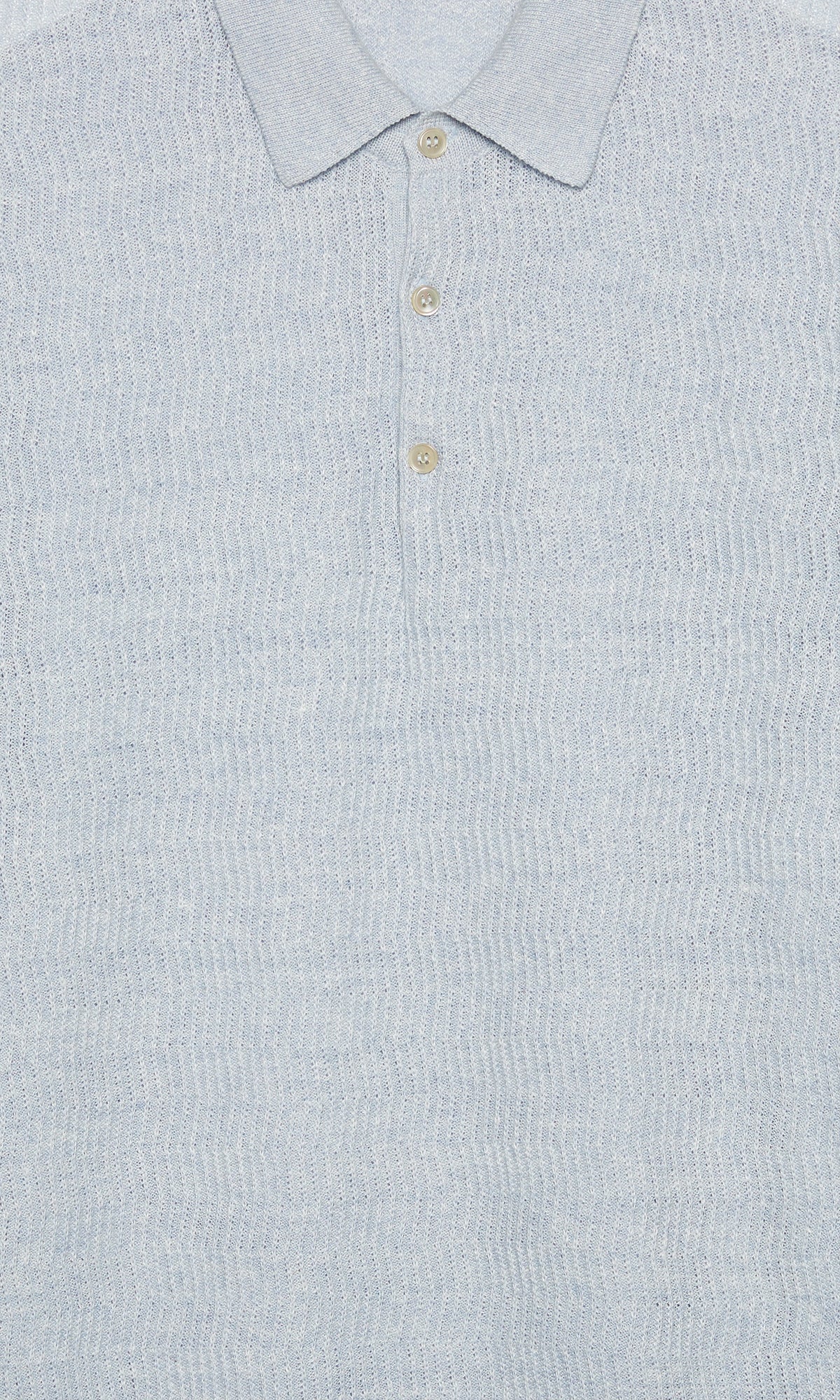 3 Button Polo Shirt In Linen And Cotton