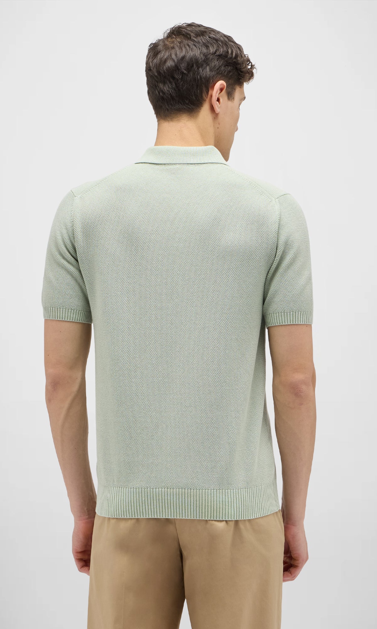 Garment Dyed Cotton Polo Honeycomb Stitch