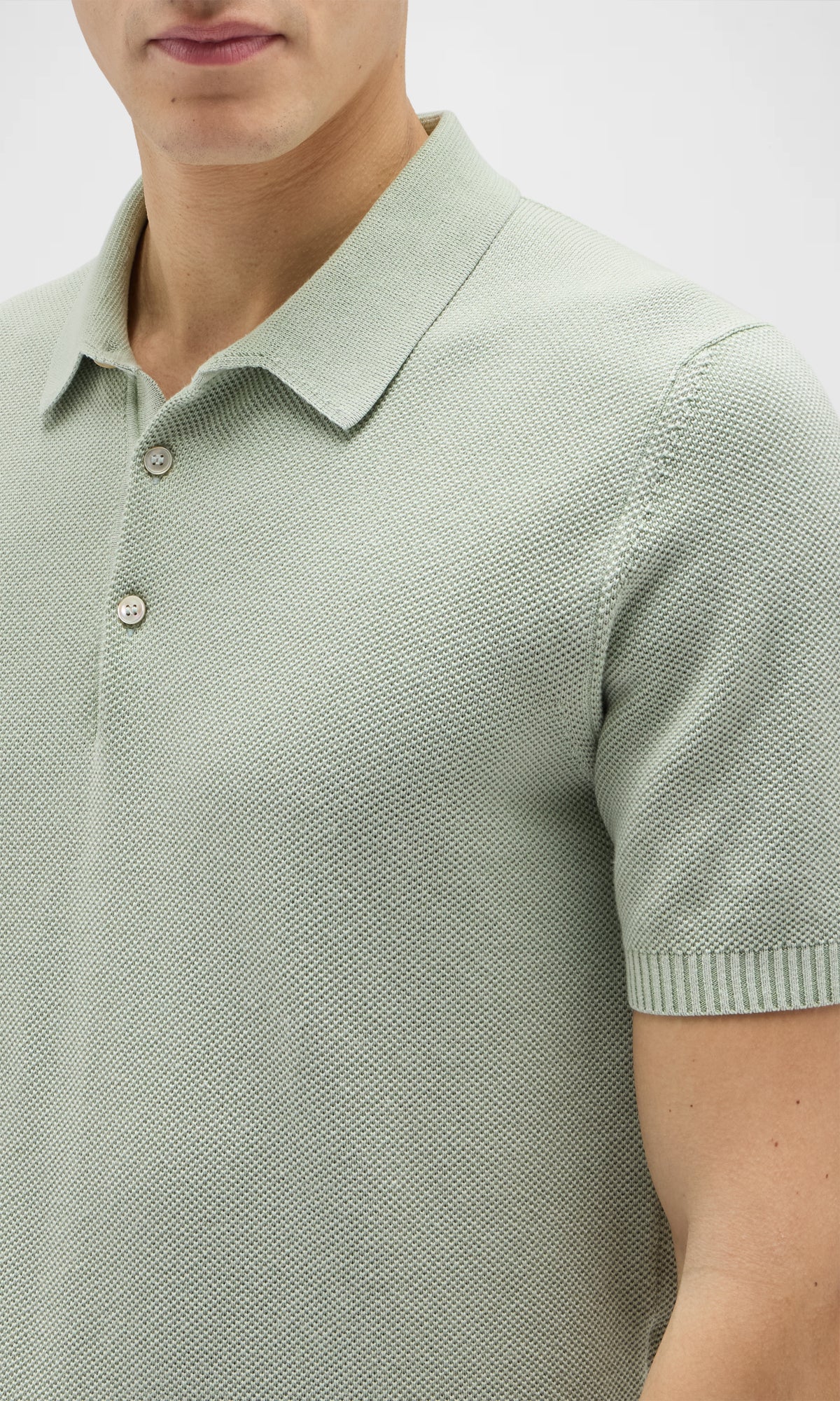 Garment Dyed Cotton Polo Honeycomb Stitch