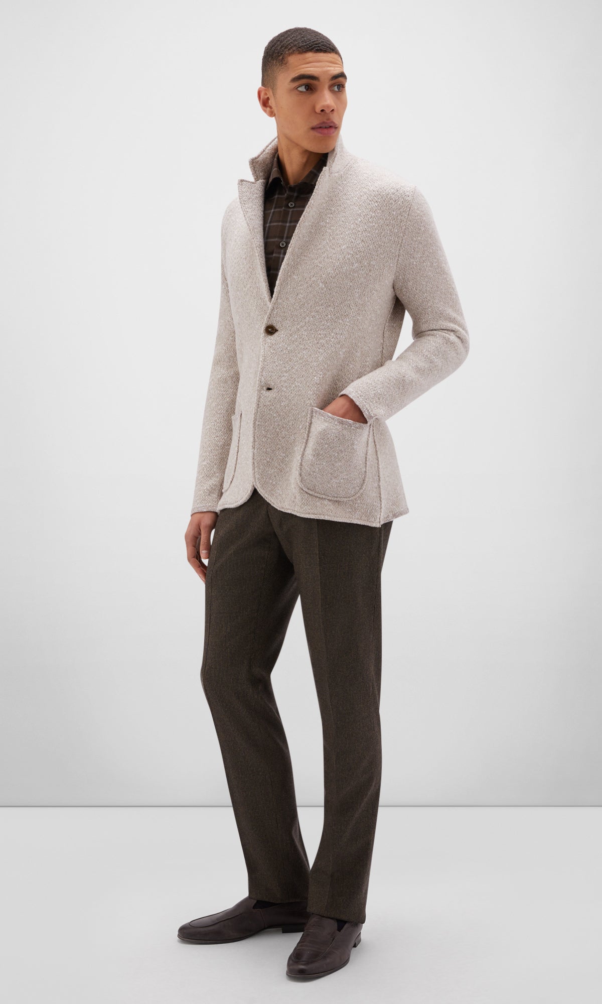 Wool & Cashmere Blend Two Button Swacket