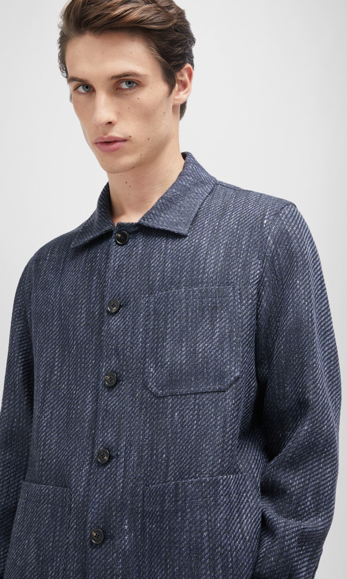 Chore Jacket Di Seta, Lino E Cotone