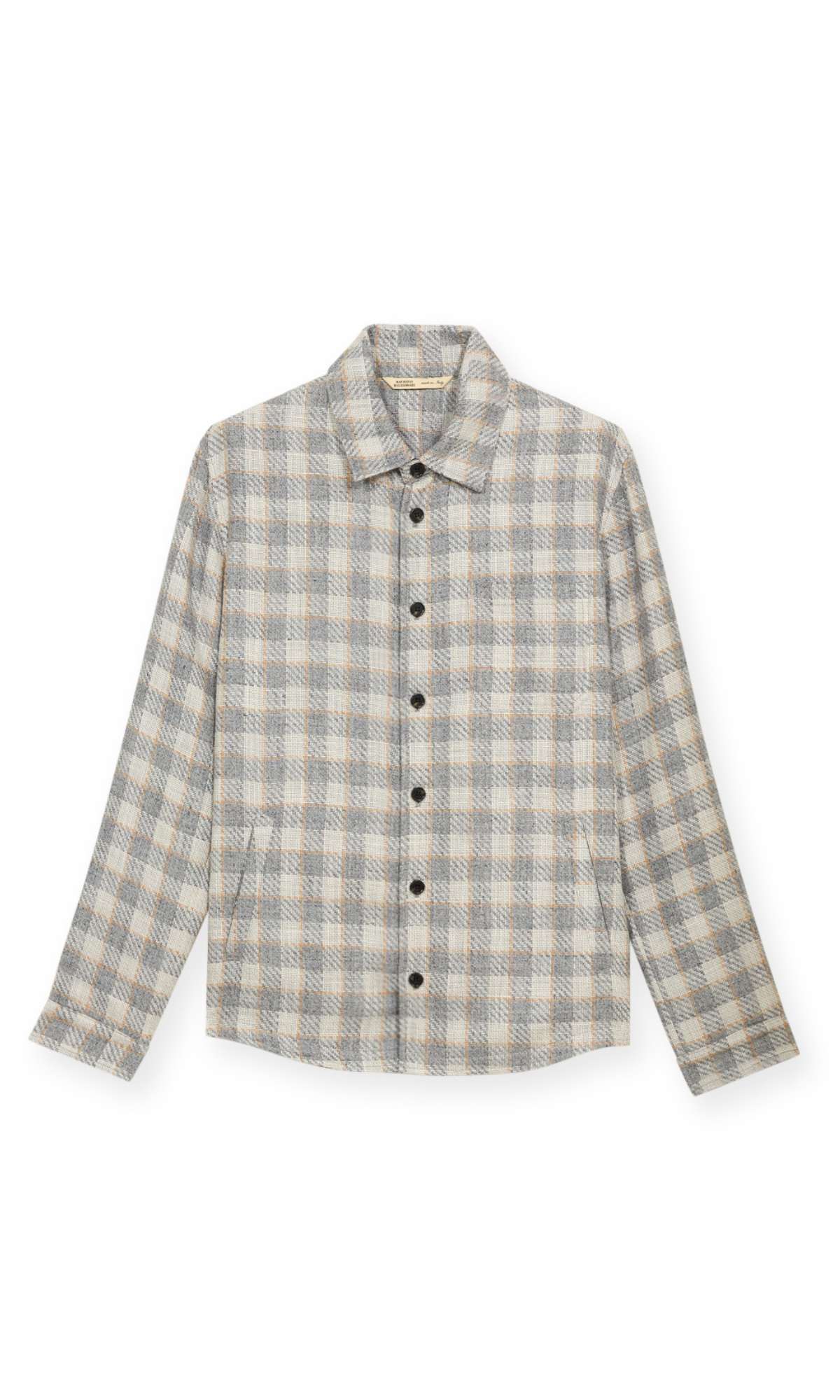 Overshirt Check In Silk, Linen And Cotton