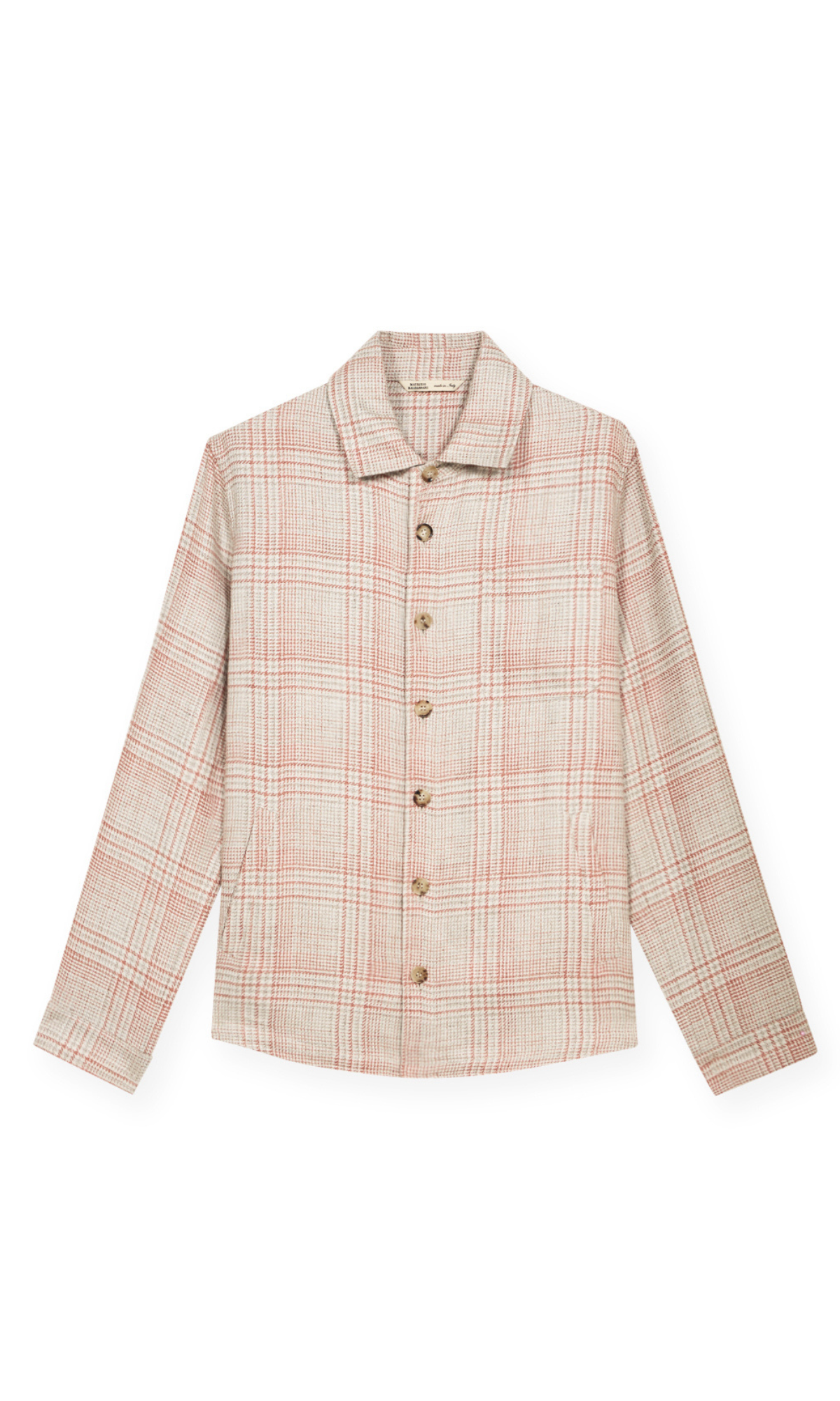 Overshirt In Exclusive Check In Hemp And Wool