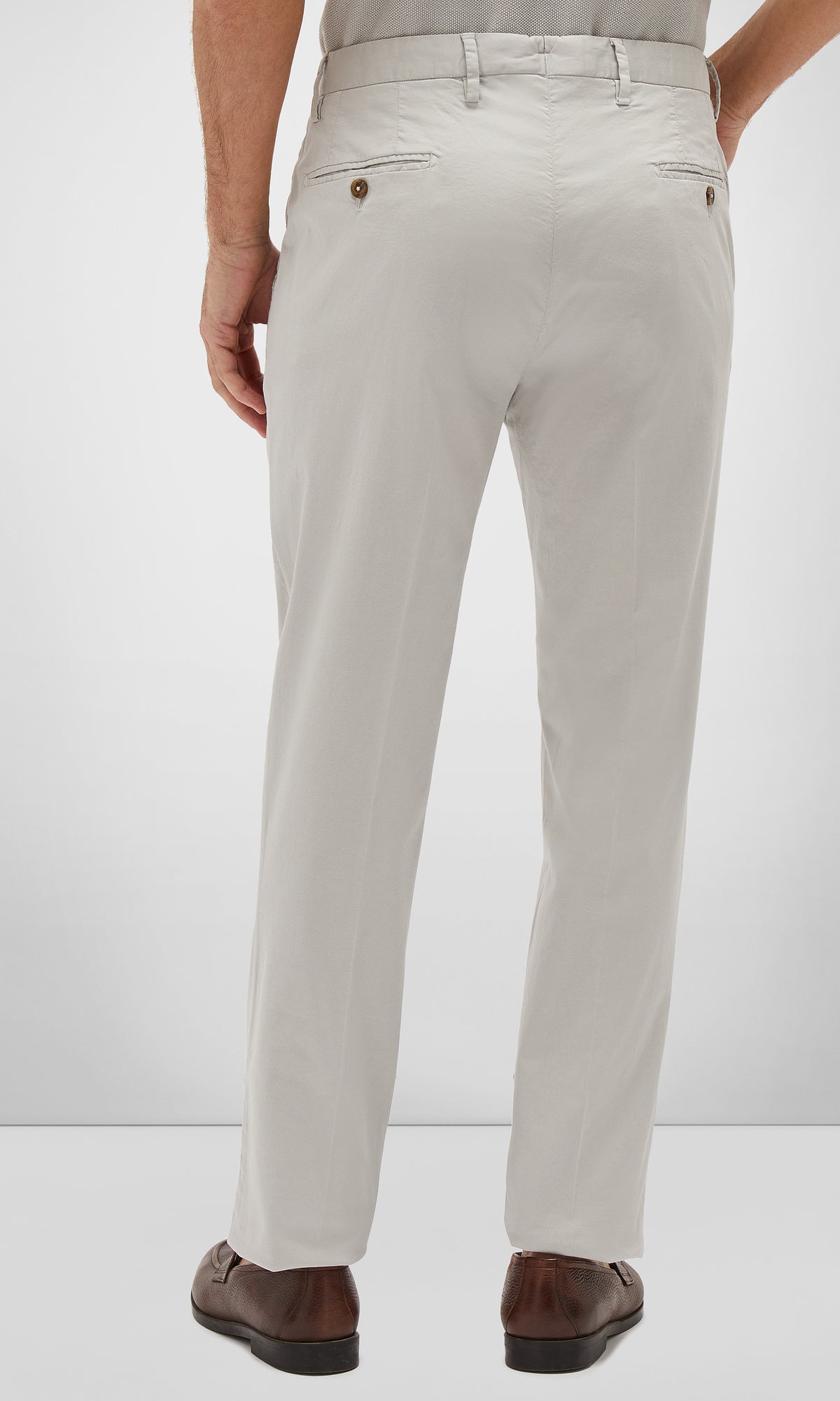 Cotton And Silk Chino Trousers