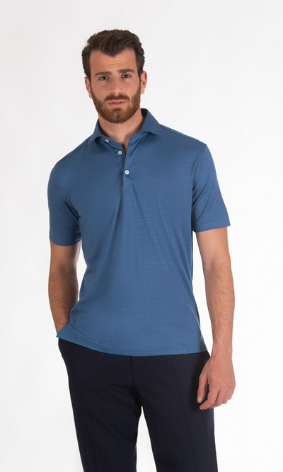 Polo Shirt In Pure Merino Wool