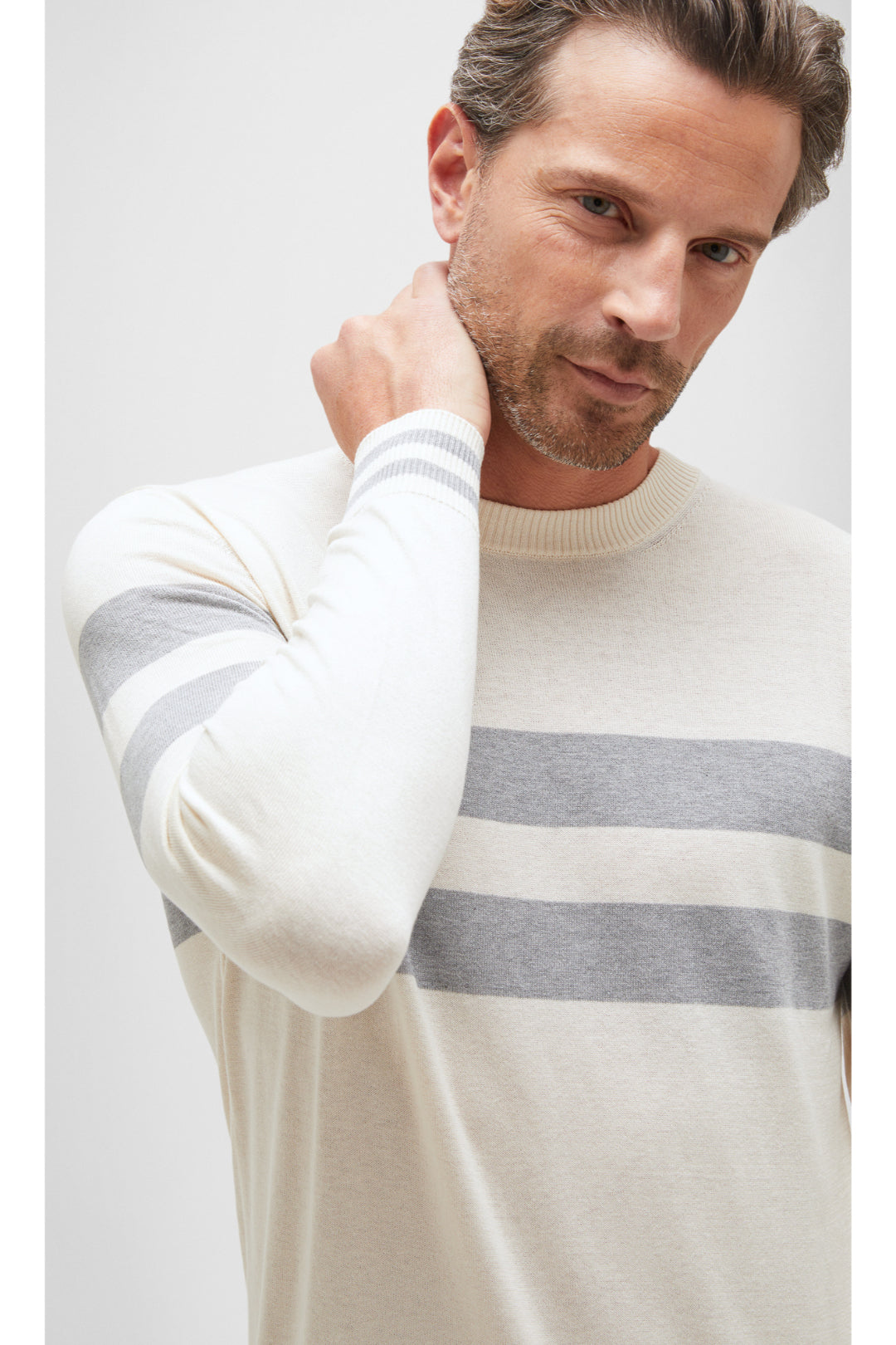 Two-Tone Silk And Cotton Sweater