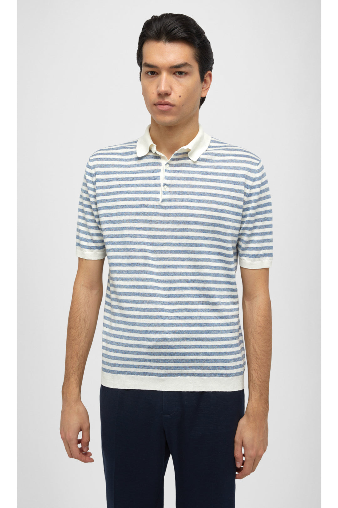 Striped Linen Polo Shirt