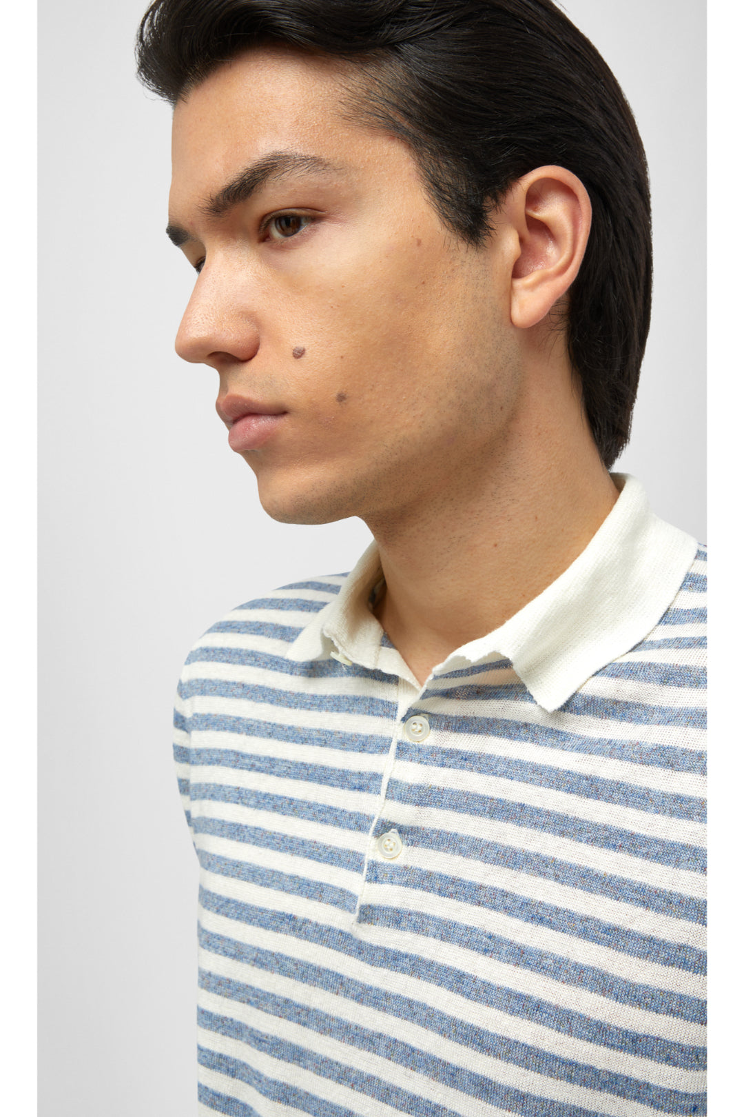 Striped Linen Polo Shirt