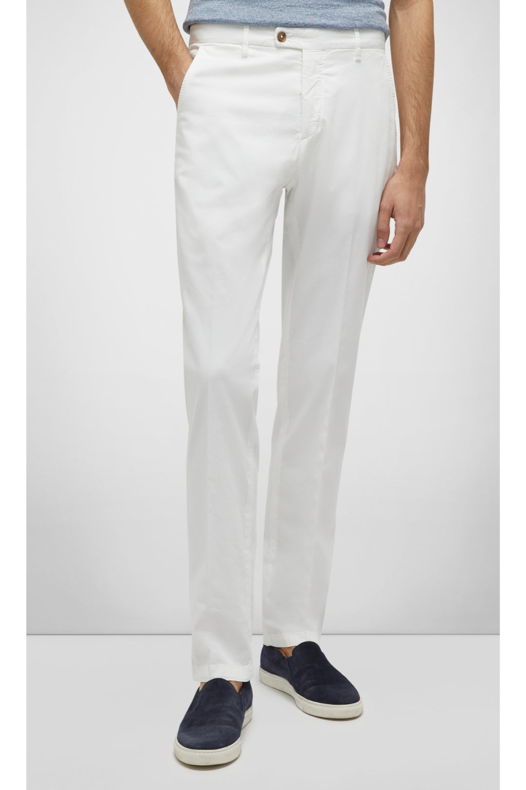 Cotton And Silk Chino Trousers