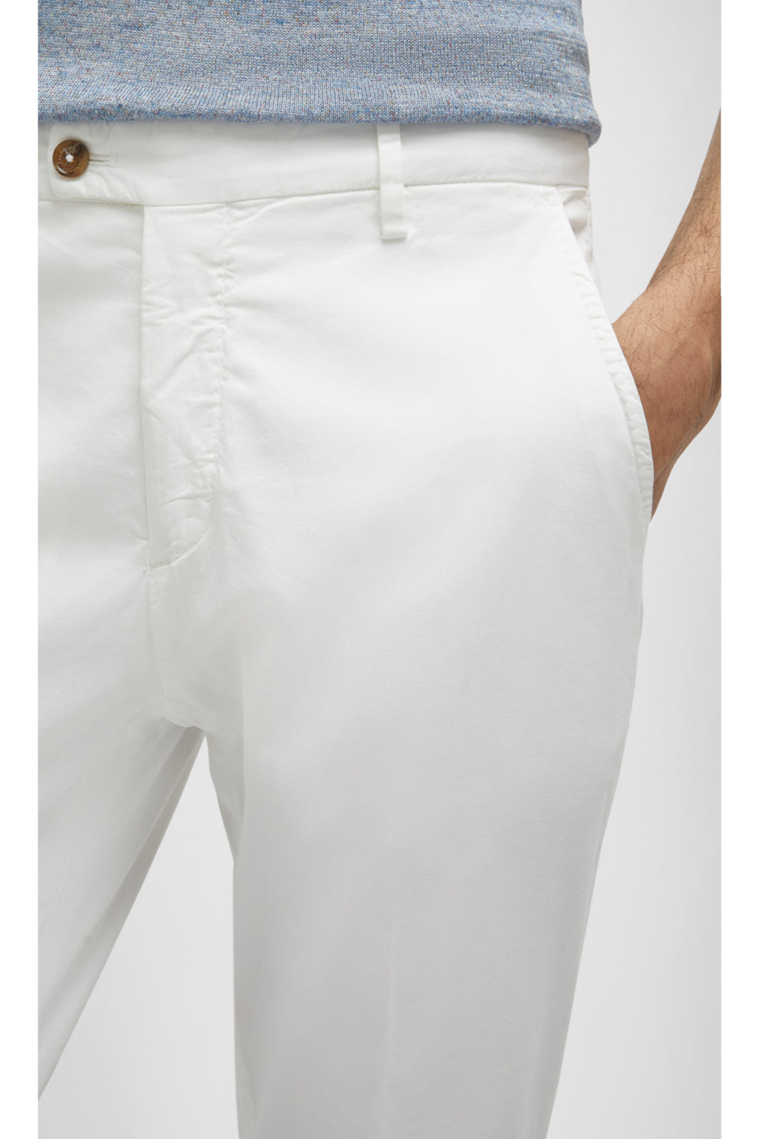 Pantalone Chino In Cotone E Seta