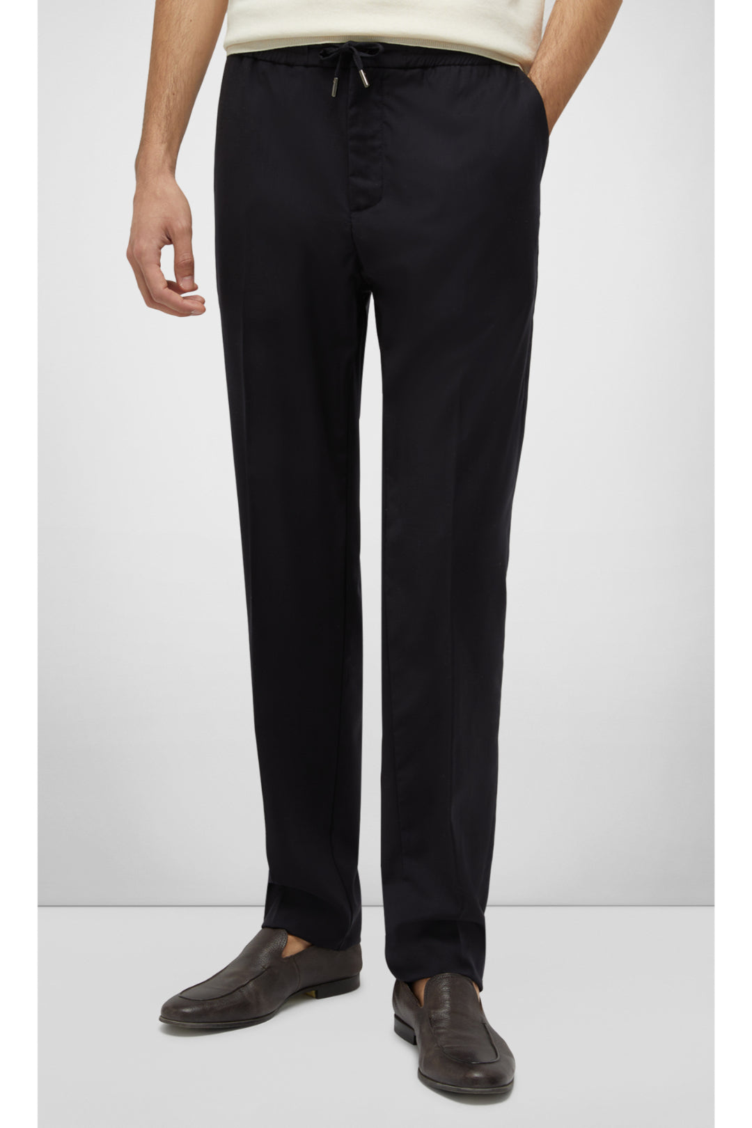 Drawstring Trousers In Virgin Wool Jersey